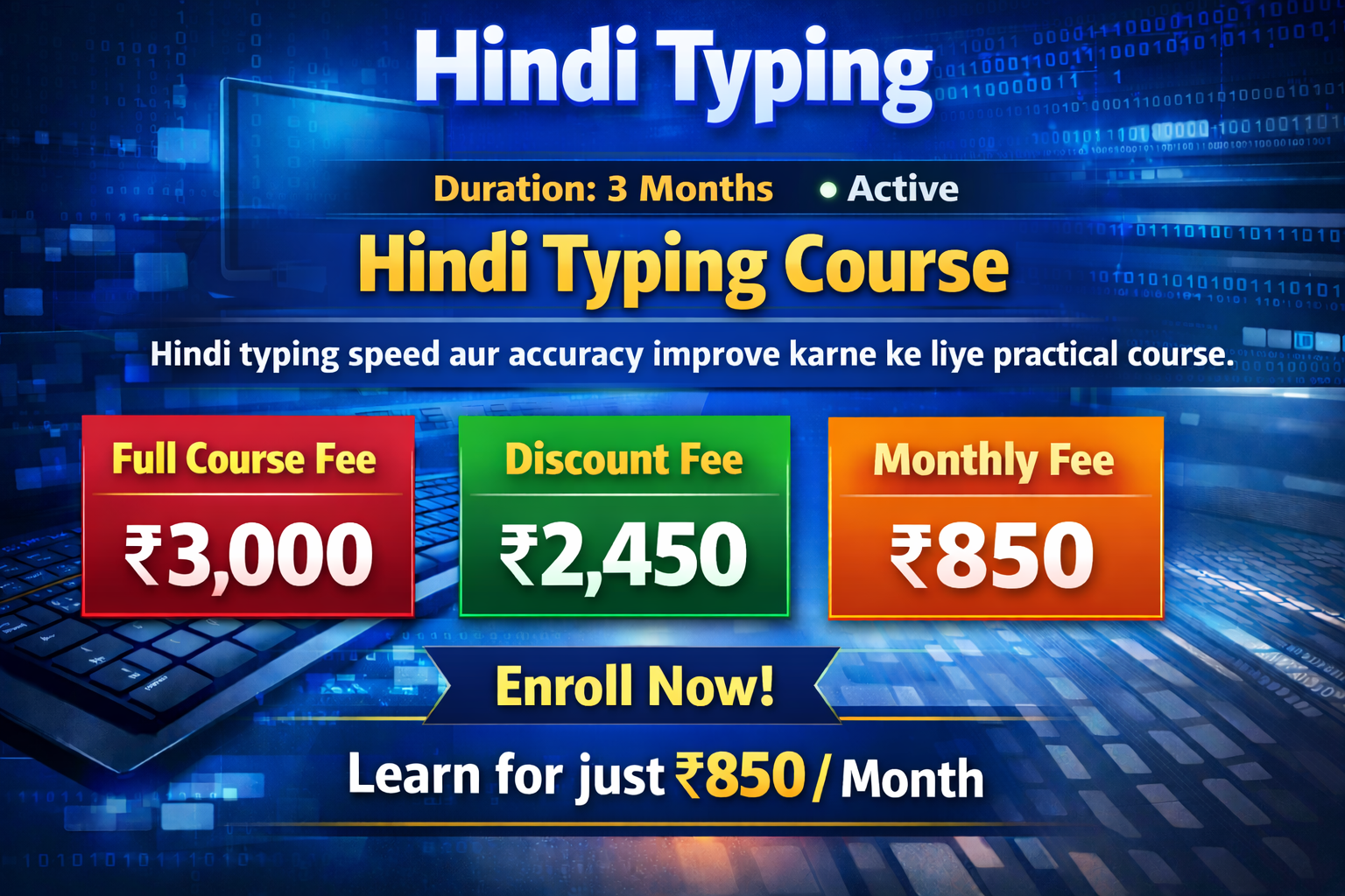 Hindi Typing Course Image
