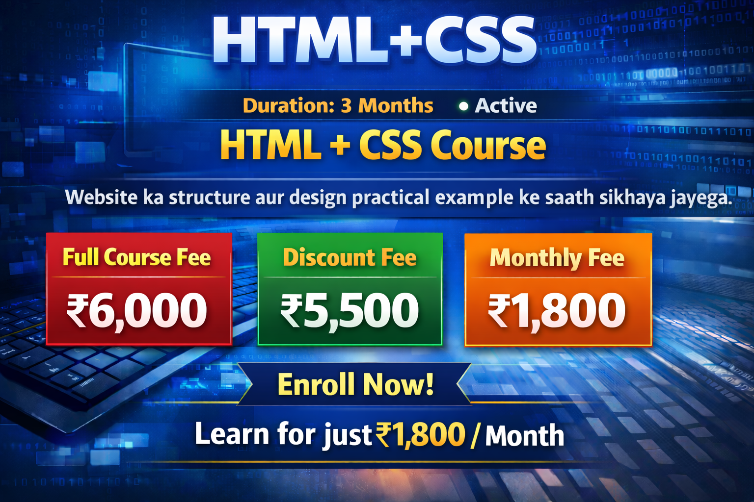 HTML+CSS Course Image